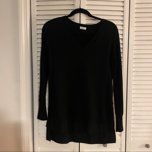 Vince Cashmere Sweater with Silk Contrast XXS - Black - Picture 5 of 6